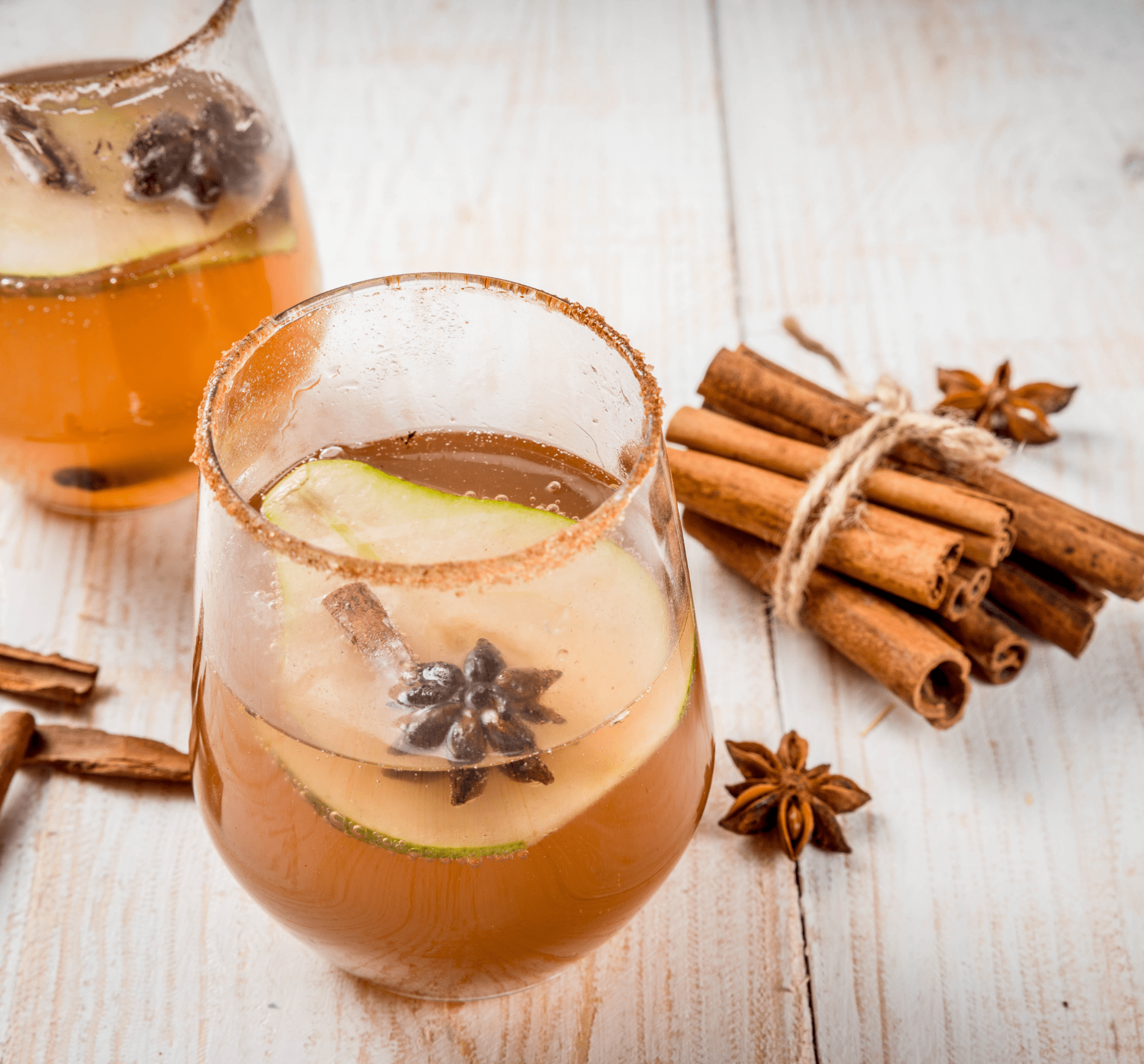 Fall Sangria Cocktail  with Pear and Cinnamon