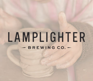 Lamplighter Brewing Co. logo with a hand holding a mug.