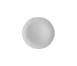 A single matte light gray spherical object centered on a plain white background.