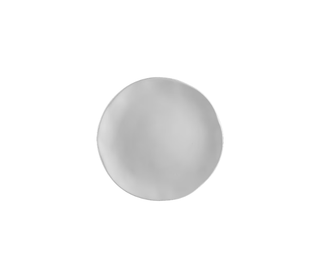 A single smooth, oval-shaped light gray bead or cabochon centered on a plain white background.