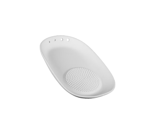 Garlic grater and herb stripper on a white background