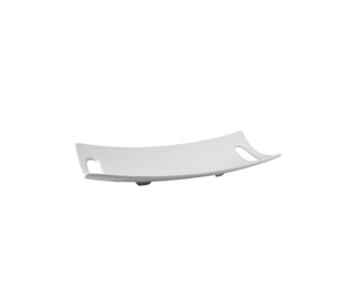 White square box with gray top on a white background