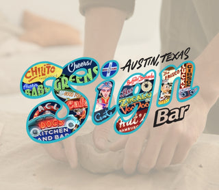 Colorful Sign Bar logo with various restaurant logos inside 'Sign'