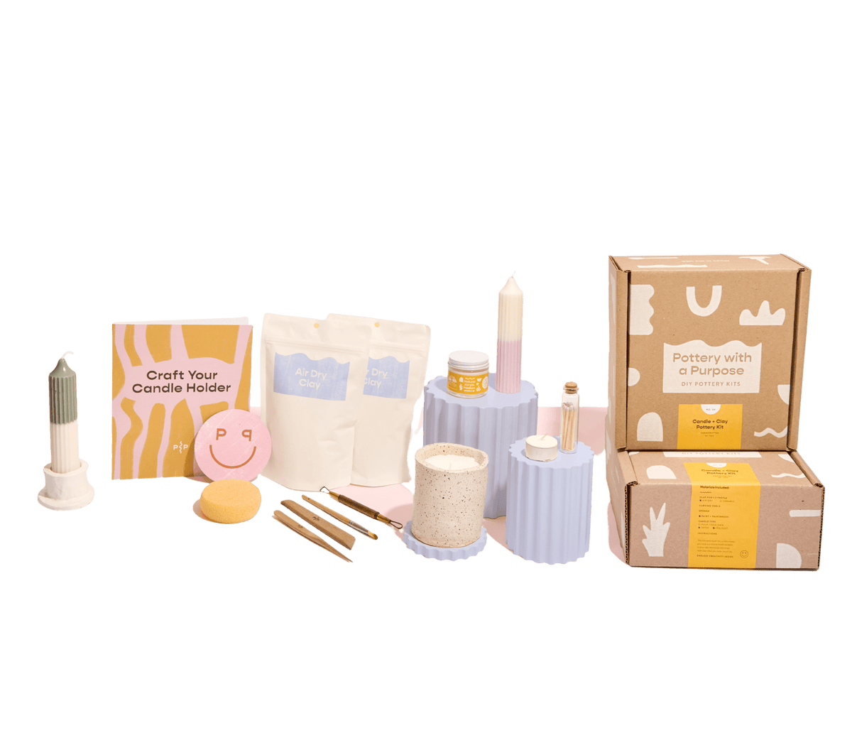 Taper Candle + Clay Kit – Air Dry