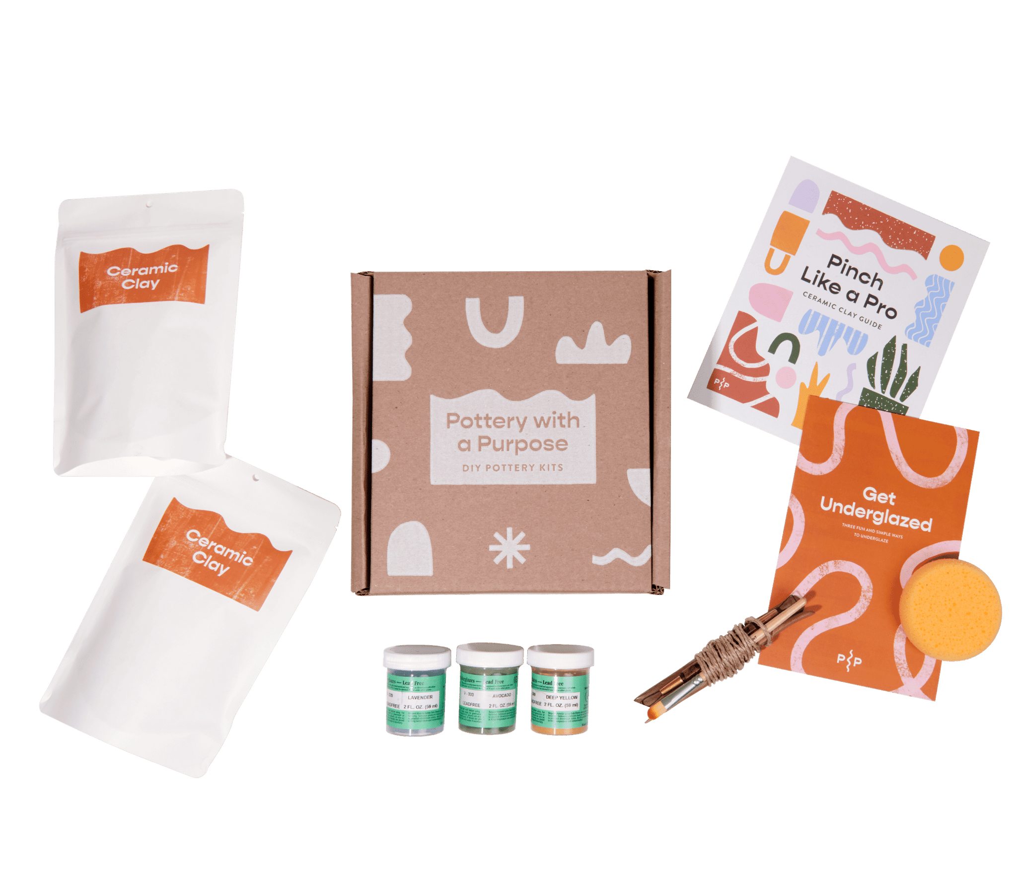 Home pottery kit: Air dry clay kit - Small kit for team event (Multiple  Addresses)